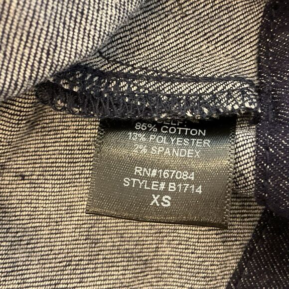 Tuckernuck Navy Denim Taryn Mini Skirt XS Straight Silhouette Preppy Coastal NEW - Picture 7 of 10